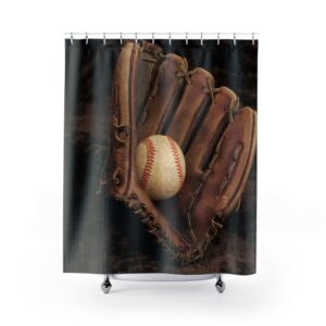 Baseball Mitt and Ball Shower Curtains