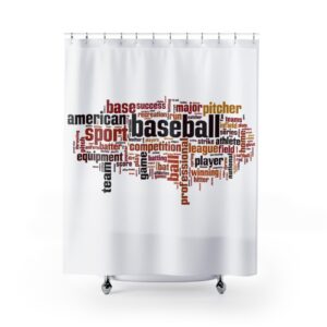 Baseball Word Cloud Shower Curtains