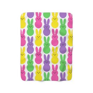 Colorful Bunnies Easter Cute Fun Gift Sherpa Fleece Blanket