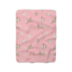 Unicorn Themed Sherpa Fleece Blanket