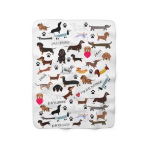 Dachshund Sherpa Fleece Blanket