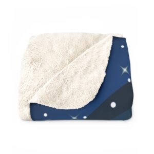 Thegabellashoppe Personalized Planets and Stars Sherpa Fleece Blanket