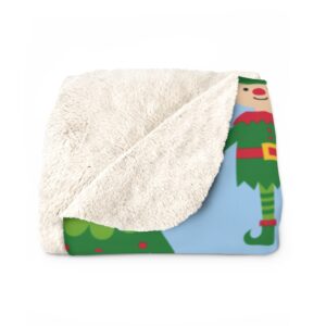 Christmas Tree Elf Santa Cute Fun Sherpa Fleece Blanket