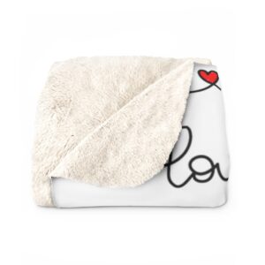Love and Hearts Valentine’s Day Sherpa Fleece Blanket