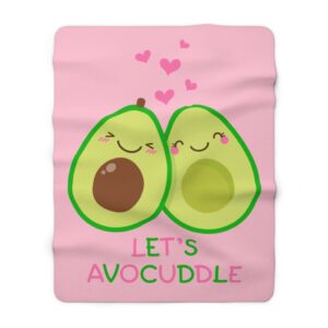 Valentine’s Day Let’s Avocuddle Loves Avocados Avocado Themed Sherpa Fleece Blanket Gift