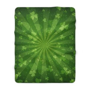 St Patrick’s Day Green Clover Shamrock St Paddy’s day Irish Sherpa Fleece Blanket