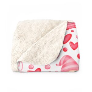 Valentine’s Day Girl Sherpa Fleece Blanket – Pink – Cute Gift – Hearts