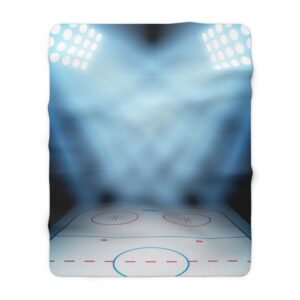 Ice Hockey Rink Sherpa Fleece Blanket