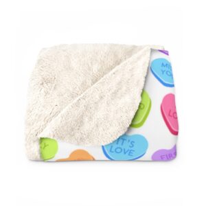 Valentine’s Day Candies with Messages Sherpa Fleece Blanket