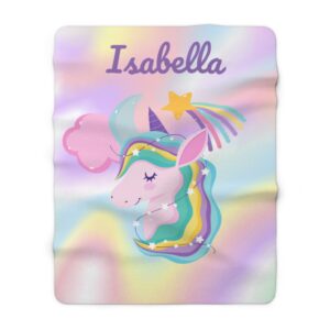 Personalized Unicorn Blanket Sherpa Fleece Blanket