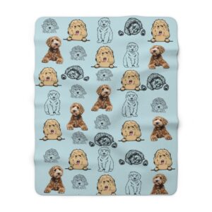 Golden doodle Sherpa Fleece Blanket