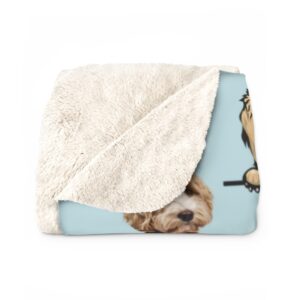 Golden doodle Sherpa Fleece Blanket