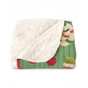 Christmas Elves Stocks Candy Sherpa Fleece Blanket