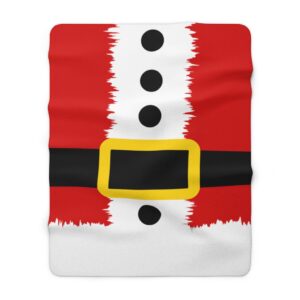 Santa Claus Suit Christmas Holiday Fun Cheerful Sherpa Fleece Blanket