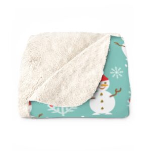 Winter Wonderland Snowman Pillow Sherpa Fleece Blanket