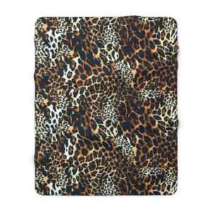 Leopard pattern, Jaguar pattern, Animal fur Sherpa Fleece Blanket