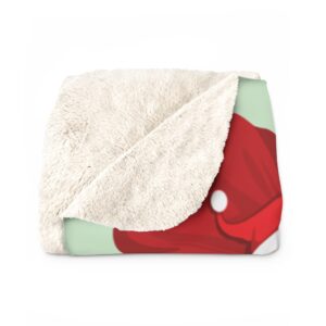 Light Blue Cute Santa Poses Merry Christmas Jolly Sherpa Fleece Blanket Bedding Gift