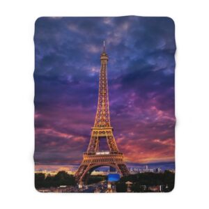 Eiffel Tower Paris France Sherpa Fleece Blanket