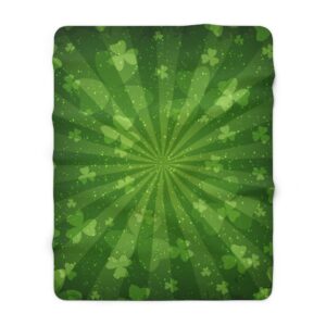 St Patrick’s Day Blanket – Clover – Irish – Green – St Paddy’s Day – Warm Cozy – Sherpa Fleece Blanket