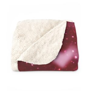 Valentine’s Day Cupid Glitter and Hearts Red Pink Sherpa Fleece Blanket