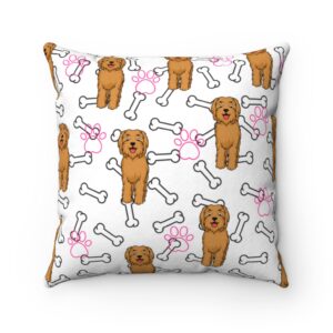 Golden doodle Faux Suede Square Pillow