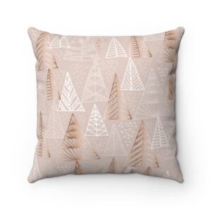 Elegant Stylish Modern Christmas Trees Faux Suede Square Pillow