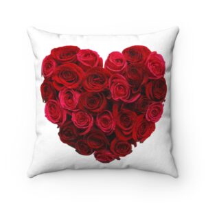 Heart Full of Roses – Valentine’s Day – Faux Suede Square Pillow