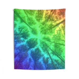 Rainbow Colorful Vibrant Forest Sky Indoor Wall Tapestries