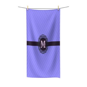 Light Blue Monogram Polycotton Towel