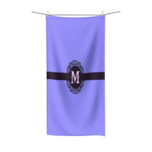 Light Blue Monogram Polycotton Towel