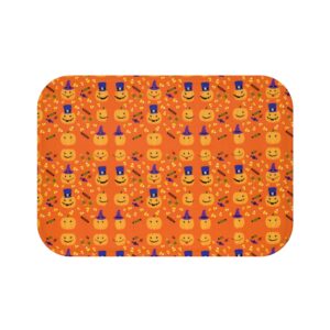 Cute Halloween Jack-O-Lantern Candy Corn Bath Mat