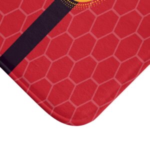 Monogram Red Black and Gold Bath Mat