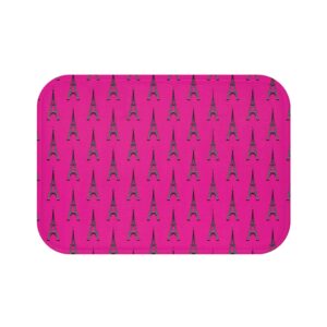 Hot Pink Fuschia Pink Eiffel Tower Paris Themed Bath Mat