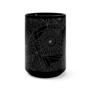 Halloween Spiderweb Black Mug 15oz