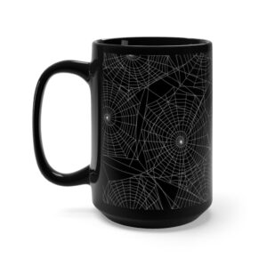 Halloween Spiderweb Black Mug 15oz