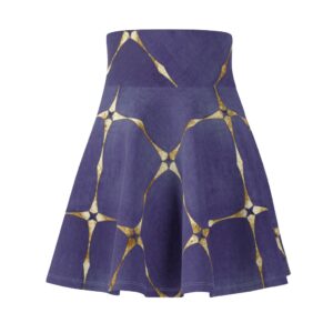 Purple and Gold Abstract Women’s Skater Skirt