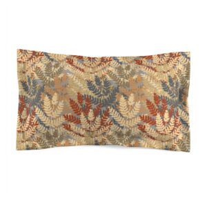 Fall Leave Pattern – Autumn – Blue, Grey, Beige, Brown – Microfiber Pillow Sham