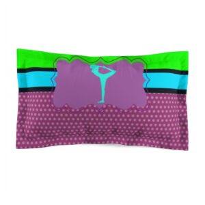 Gymnastics Purple, Green, Blue Girls Room Microfiber Pillow Sham