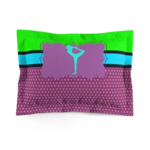 Gymnastics Purple, Green, Blue Girls Room Microfiber Pillow Sham