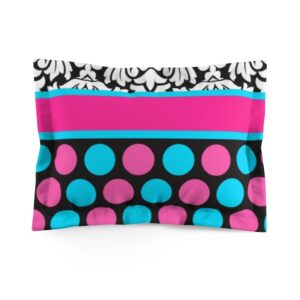 Pink and Blue Damask Girl Teen Bedding Room Microfiber Pillow Sham