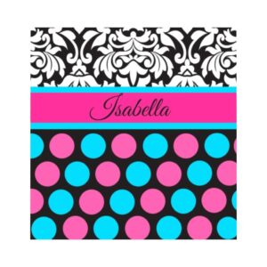 Damask Pink and Blue Personalized Microfiber Duvet Cover