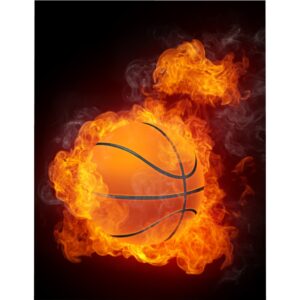 Basketball in Flames – Black – Bedding – Microfiber Duvet Cover – Basketball Gift