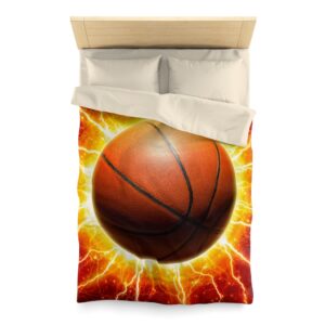 Lightning Basketball – Basketball Gift – Loves Basketball – Microfiber Duvet Cover