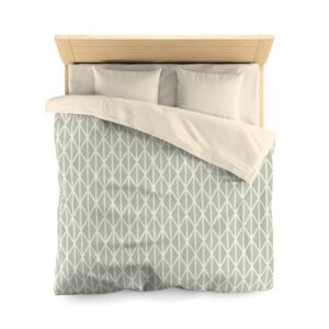 Sage Green Abstract Design Microfiber Duvet Cover