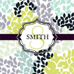 Monogram Personalized Leaves Pattern Microfiber Duvet Cover