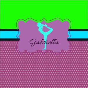 Gymnastics Pink Blue Green Personalized Girls Room Microfiber Duvet Cover