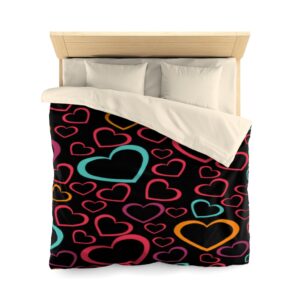 Colorful Hearts Microfiber Duvet Cover – Girls Bedding – Girls Room