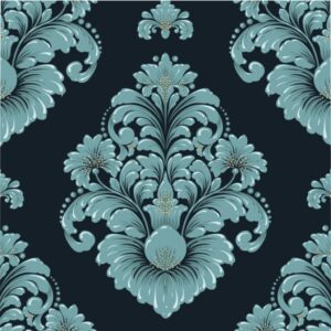 Blue Green Damask Microfiber Duvet Cover