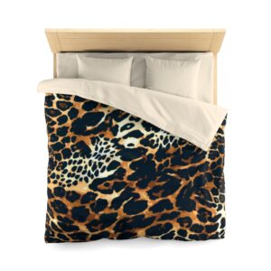 leopard pattern, jaguar pattern, animal fur Microfiber Duvet Cover