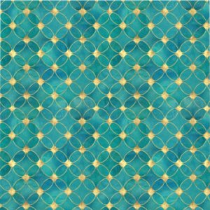 Bohemian Moroccan Arabic Geometric Turquoise Teal Blue Gold Foil Microfiber Duvet Cover